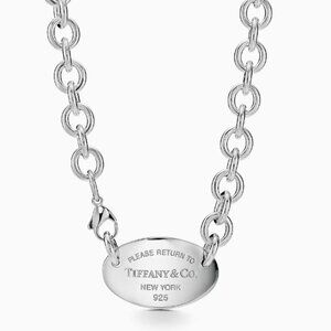 Authentic Return to Tiffany Oval Tag Necklace